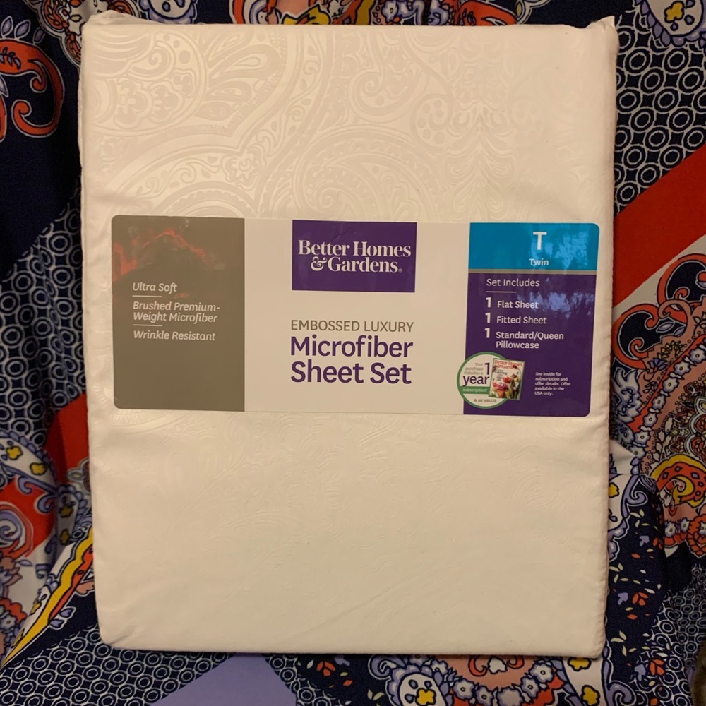 BHG White Twin Sheet Set